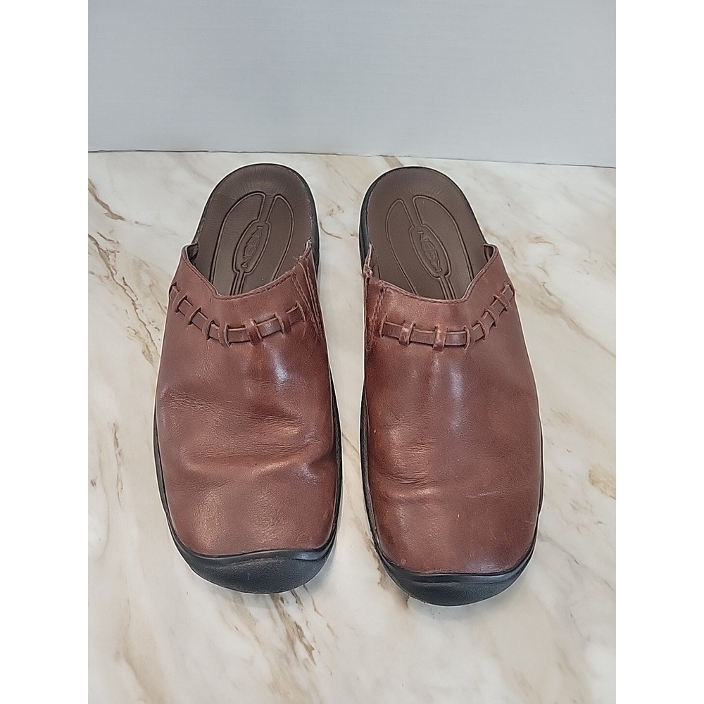 Keen Winslow Womens Size 8 Brown Leather Slip On Mules Shoes